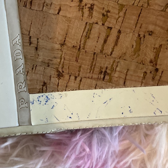 White Prada Sport Wedges with Cork Heel - Picture 12 of 15